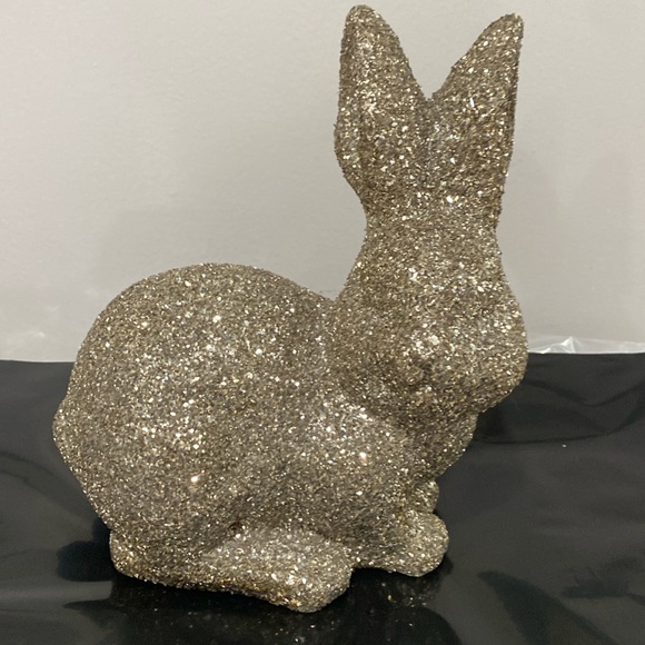 Pier 1 Other - Pier 1 Easter spring Bunny Gold Glitter decor NWT